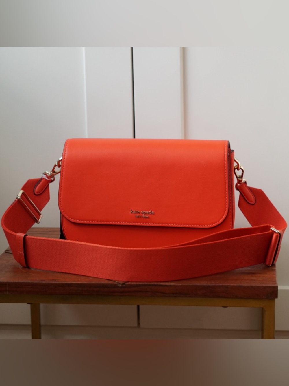 kate spade Buddie Smooth Leather Medium Satchel Magma Orange NWT - Picture 9 of 16